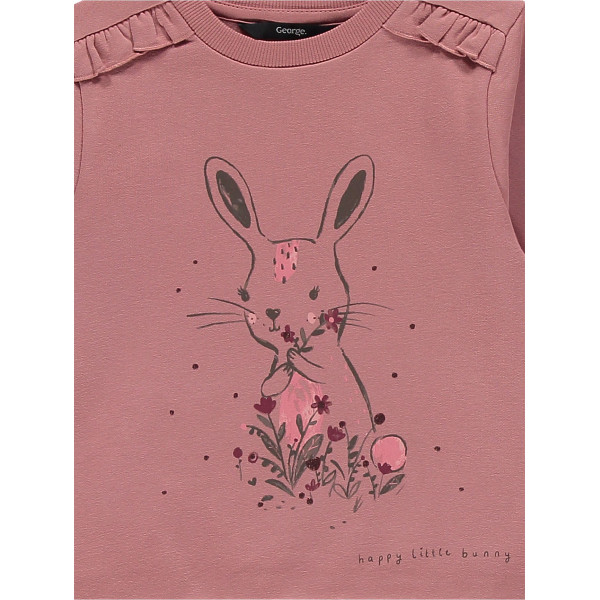 Комплект з кроликом ніжно-рожевий світшот, джогери 
