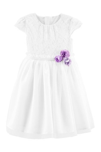 Плаття біле з фіолетовими квітами